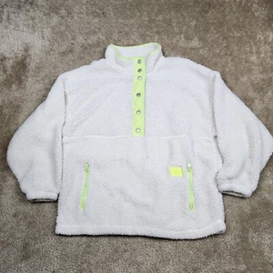 Justice Girls Sherpa Hoodie Quarter Button And Pockets Size 16/18 - Picture 1 of 7