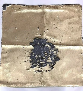 Decorative Pillow Case w/ Reversible Sequins Black/Crm Gold - Mermaid Pillow Co - Picture 1 of 4