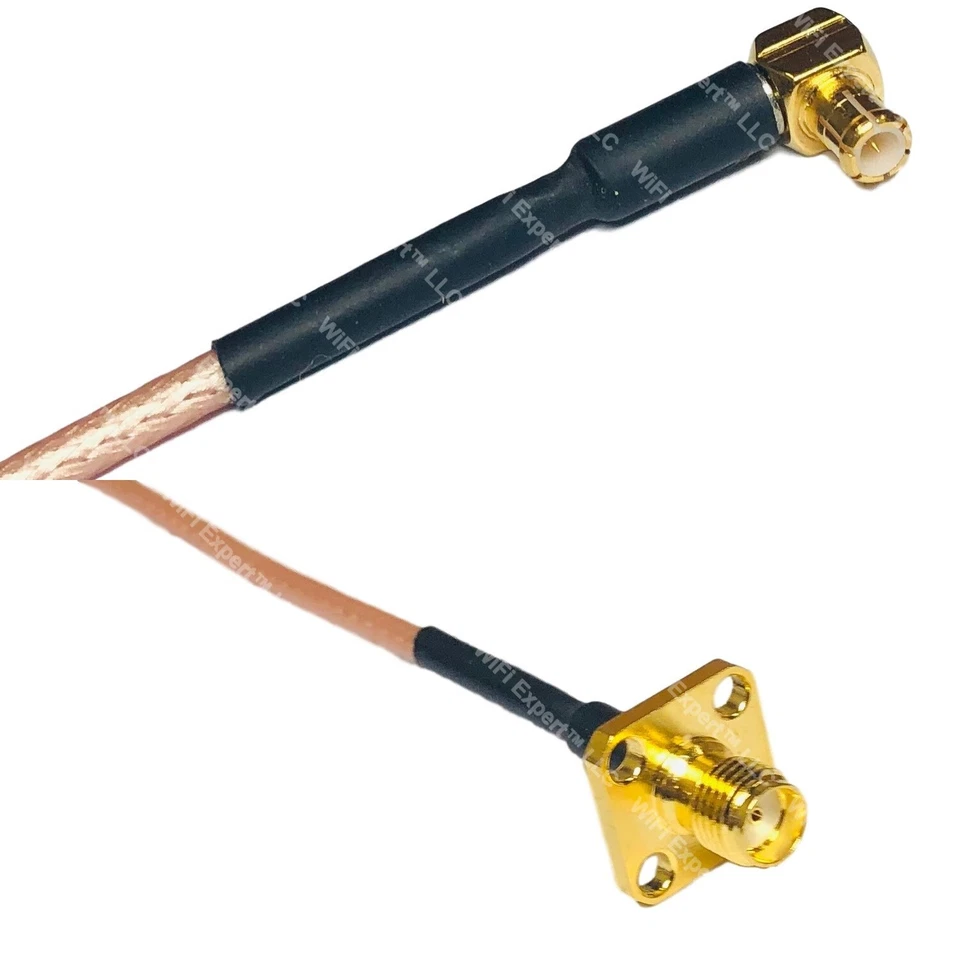 RG316 MCX MALE ANGLE to SMA FEMALE FLANGE RF Cable Rapid-SHIP LOT - Image 1 of 1