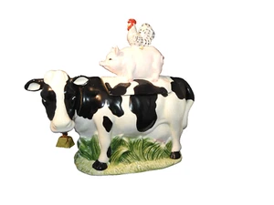 Jeffrey Banks David's Cookies Cow Cookie Jar - Picture 1 of 11