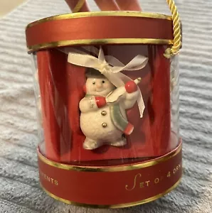 Lenox Mini Snowman Christmas Ornaments Set of 4 Original Box - Picture 1 of 6