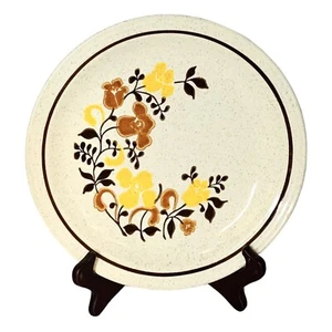 Vintage Homer Laughlin Hollowware Yellow Brown Floral Dinner Plate MINT - Picture 1 of 7