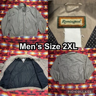 Chaqueta cortavientos Remington beige cremallera completa para hombre talla 2XL bolsillos con cremallera Foto 1 de 4