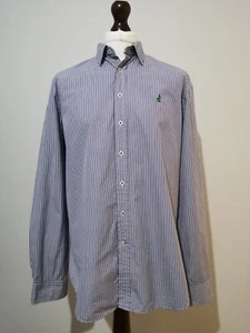 THOMAS PINK Hemd Herren L Langarm Blau Weiß Streifen Baumwolle Luxus Designer - Bild 1 von 9