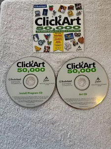 Broderbund ClickArt 50,000 (PC 2003) - TWO CD'S WITH INSTALL BOOKLET ONLY!!! - Picture 1 of 1