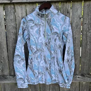NILS Robin Half Zip Turtleneck Mid-Layer Long Sleeve Jacket, Ice Blue Marble- XS - Picture 1 of 9