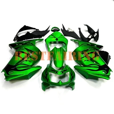For Kawasaki Ninja 250R 2008-2012 EX250J ABS Green Black Injection Fairings Kit - Image 1 of 4