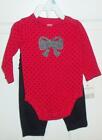 Carter's 2 Pc Girls Christmas Pant/Legging Set Size 6 Months  New