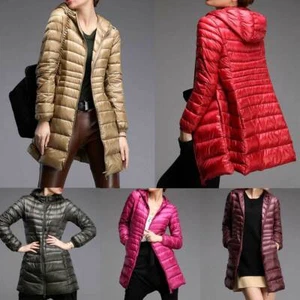 Abrigo Chaqueta Mujer Super Ligero 90% Blanco Plumón Pato Cálido Ultra Ligero Delgado Capucha - Imagen 1 de 18