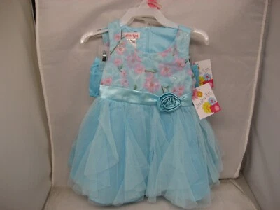 VESTIDO JESSICA ANN BEBÉ NIÑA Cascada Aqua TALLA 18M 18 MESES Foto 1 de 2