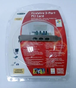BELKIN FIREWIRE 3 PORT PCI CARD WITH  6 PIN- 4 PIN CABLE, MANUAL & DISK NEW - Picture 1 of 5