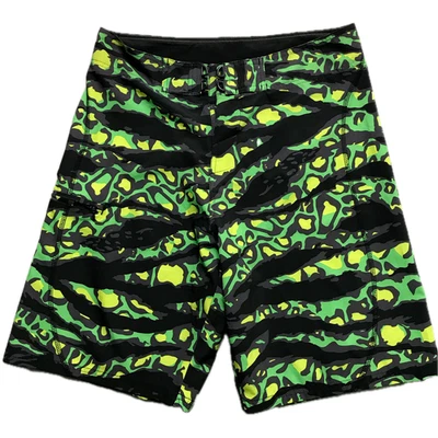 Bañador Burnside para hombre talla 32 raro difícil de encontrar verde brillante estampado de garra de rapaz Foto 1 de 4