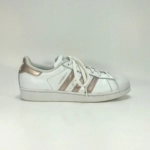 ADIDAS SuperStar Shell Toe Womens 7 White With Rose Gold Trim Low Top Sneakers  - Picture 1 of 10