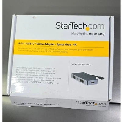 StarTech 4-in-1 USB-C Video Adapter Space Gray 4K - Image 1 of 4