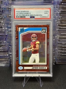 2024 Donruss Rated Rookie Jayden Daniels #389 Optic Preview Red Pandora PSA 9 - Picture 1 of 2