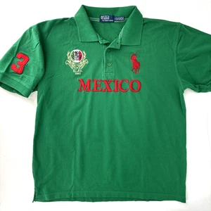 Camisa Polo Ralph Lauren Vintage Años 90 Talla XL Big Pony Verde México Raro Encontrar - Imagen 1 de 13