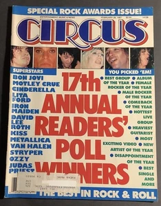 Circus Magazine February 28 1987 Motley Crue, Bon Jovi, Cinderella - Picture 1 of 2