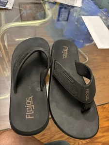 Flojos Men's Memory Foam Flip Flop Sandals Black Size 10 M Nice - Picture 1 of 1