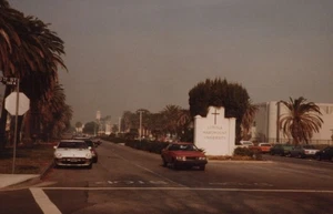 1970s Loyola Marymount University Entrance Sign Palm Trees Street View - Picture 1 of 3