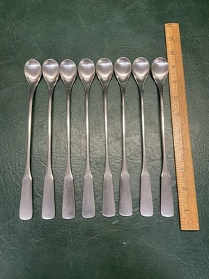 Set of 8 WMF Cromargan Stainless Iced Teaspoons Pilgrim Pattern ~ Germany - Image 1 of 4