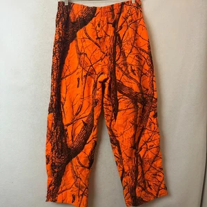 LL Bean Hose Gr. L Realtree Hardwoods orange camo Jagd glatt Fleece Reißverschluss Bein - Bild 1 von 4