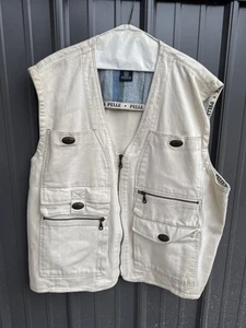 🔥🔥 Pelle Pelle Marc Buchanan Fisherman Style White/Cream Vest Sz Xxl - Picture 1 of 6