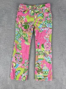 Lilly Pulitzer Girls Pant Size 6 Multi Color Elephant Print Vibrant Corduroy - Picture 1 of 12