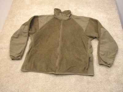 Jaqueta de lã masculina Polartec zíper completo grande coiote lã militar EUA - Imagem 1 de 4