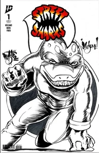 Street Sharks 1 IDW 2025 Comic Sketch Cover Variante mit Original Castr Slammu Art - Bild 1 von 6