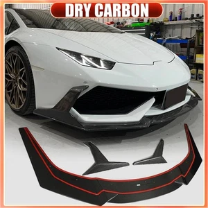 DRY CARBON Front Bumper Lip Splitter For Lamborghini Huracan LP600 LP610 2014-16 - Picture 1 of 17