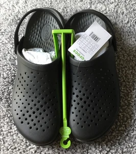 Zuecos Crocs InMotion Literide negros perforados para hombre talla 13 - Imagen 1 de 12