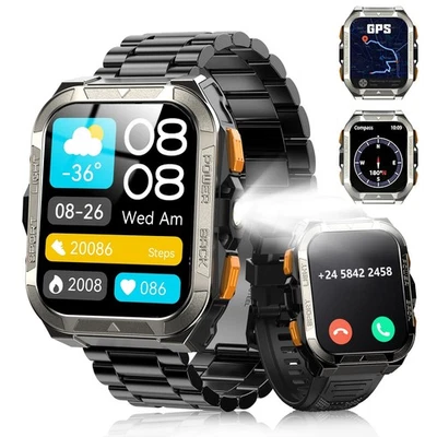 Military-Grade Smart Watch Men, GPS Position , AI ChatGpt Smartwatch Bluetooth - Image 1 of 4
