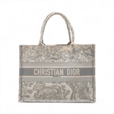 Christian Dior Toile Doo JUY Embroidery Book Tote Medium canvas Tote bag Gray - Image 1 of 4