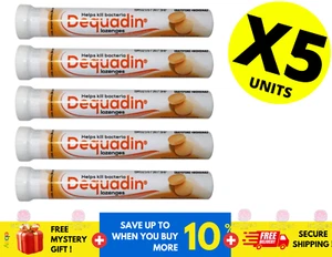DEQUADIN Lozenges Orange Flavor for sore throat relief rolls itchy dry throat X5 - Picture 1 of 6