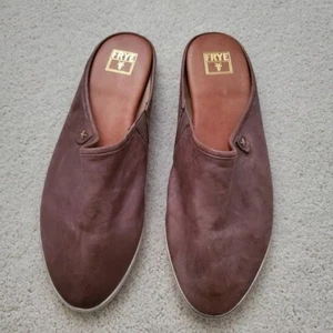 Frye Gray Slip-on Leather Mule Shoes sz7.5 - Picture 1 of 16