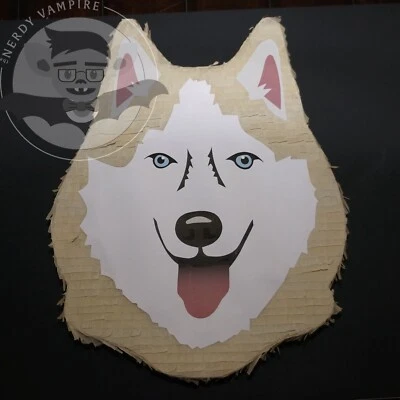 Siberian Husky Dog Wolf Pomsky, Light Brown | 17” Piñata | Birthday Party Pinata - Image 1 of 4
