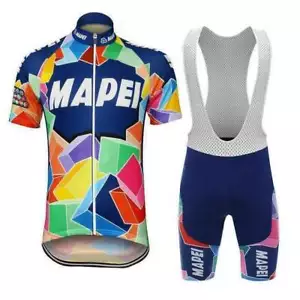 Retro Team Mens 1993 Mapei Cycling Jersey And Shorts Sets Bicycle Short Sleeve - Picture 1 of 6