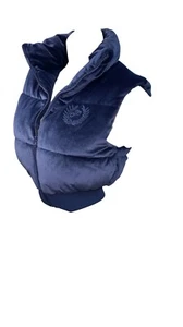 Victoria's Secret Pink Rib Velour Crop Puffer Sleeveless Weste Farbe Blau Neu - Bild 1 von 4