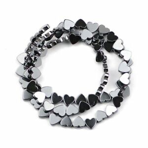 Heart Shape Hematite Beads Natural Stone for Jewelry Making 6mm 8mm Love Charms