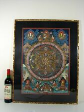 Old Tibet Thangka Mandala Larger Piece Framed 29.92" x 23.22"