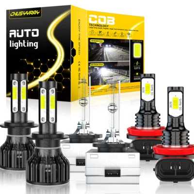 For Saab 9-5 2006-2007 6pcs LED HID Headlight High/Low+Fog light Bulbs Kit 6000K - Image 1 of 4