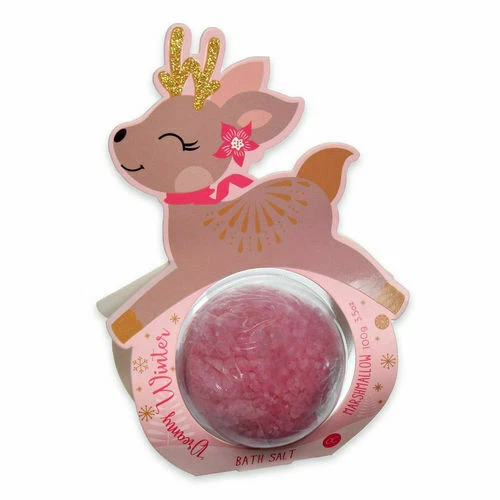 ACCENTRA ITALIA Badesalz Geschenkverpackung Weihnachten Rentier Rosa 100 Gramm Marshmallow Duft