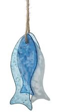 Sea Glass Hanging Fish Ornaments - Set of 3 for Christmas