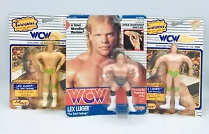 Vtg WCW Galoob & JusToys LEX LUGER action figure & Twistibles Lot Of 3 MOC! - Picture 1 of 12
