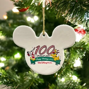 Walt Disney 100 Years of Magic 2001 Ceramic Christmas Ornament Happy Holidays - Picture 1 of 6