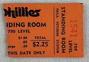 MLB 1972-1981 Philadelphia Phillies Baseball Ticket Stub