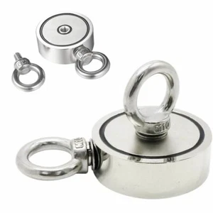 UP TO 500LBS FISHING MAGNET KIT PULL FORCE STRONG NEODYMIUM TREASURE HUNT USA - Picture 1 of 9