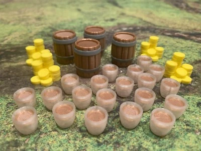3D Brettspiele Tavernen im tiefen Thal Tokenset Resourcen Zubehör