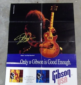 Gibson USA pin up poster SLASH and his Les Paul Standard - Picture 1 of 2