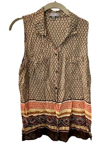 Women's Large Rafaella Limited Edition Sleeveless Shirt Button Up - Picture 1 of 4